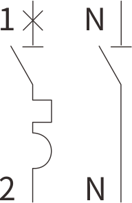 Diagrama de circuito del interruptor de circuito MCB DPN de ETEK