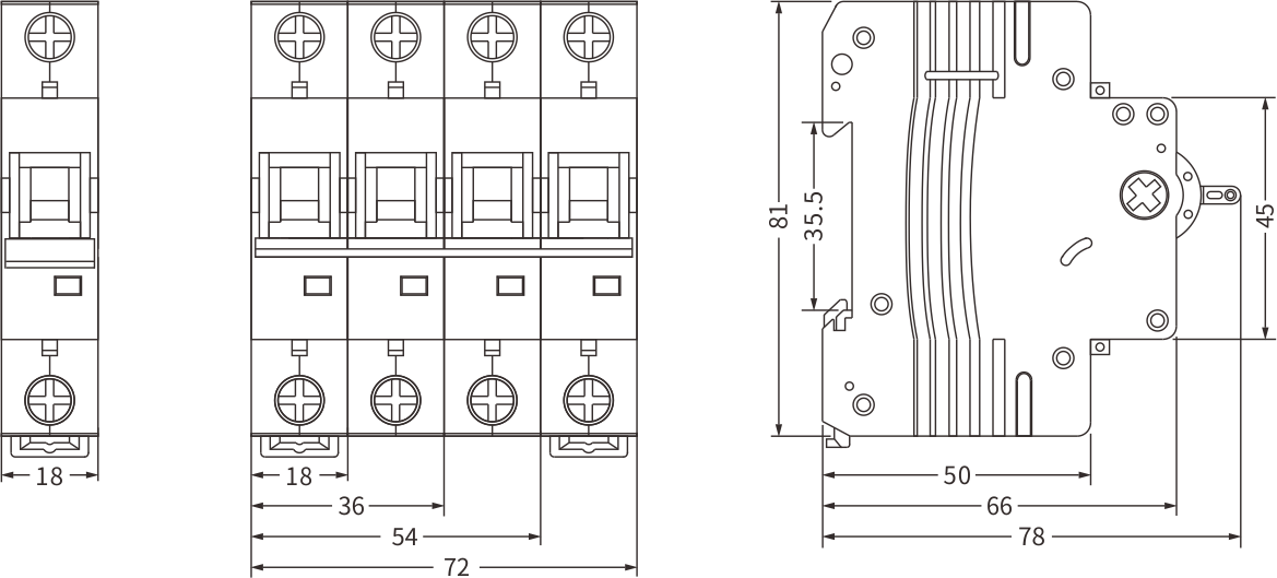 Tamaño del interruptor de proximidad ETEK EKM1-63H